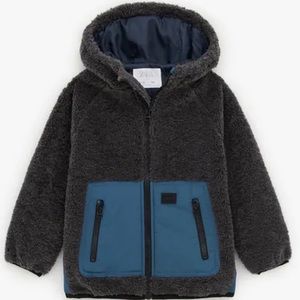 ZARA Kids Contrasting Fleece Jacket size 9
